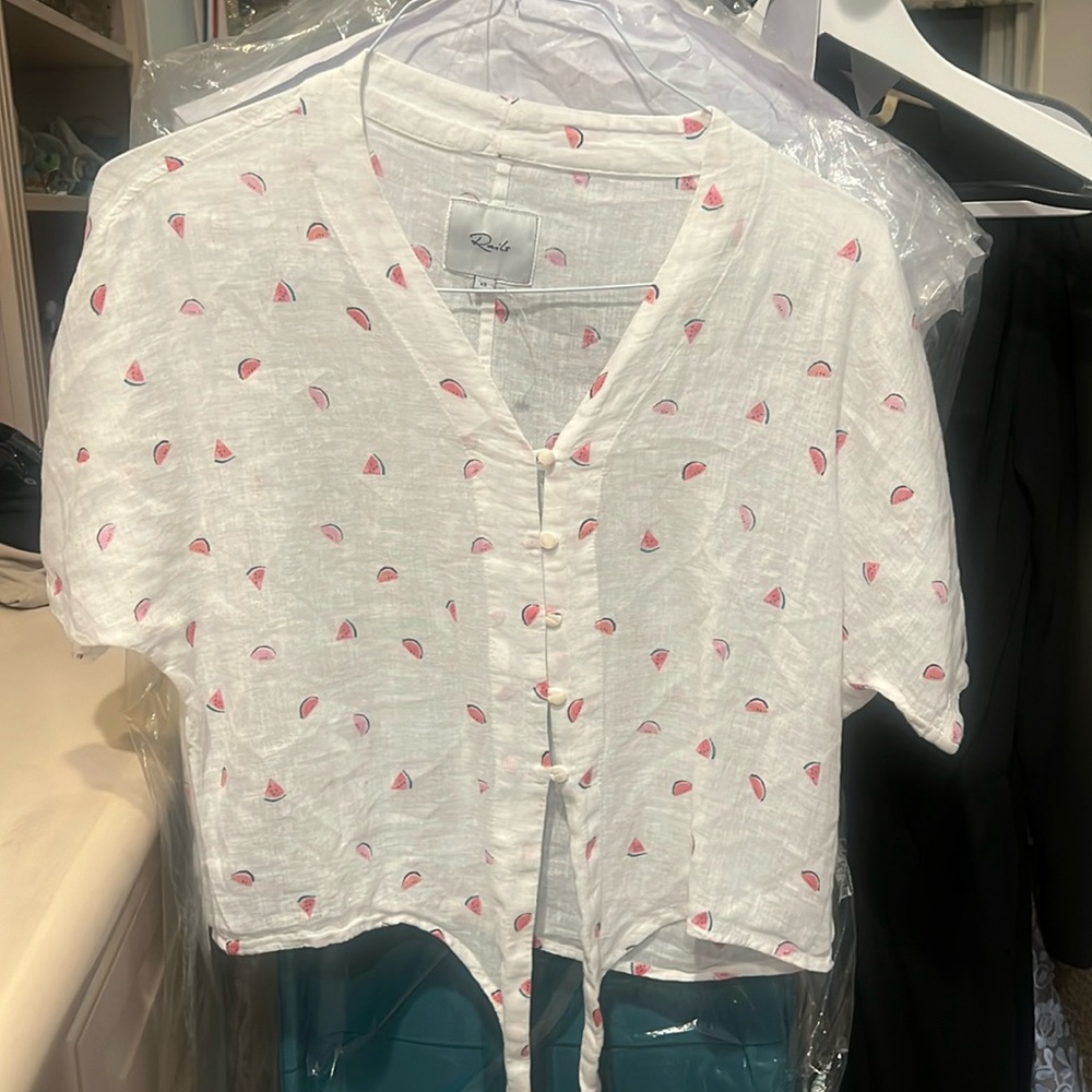 Rails Short Sleeved Top With Tie - image 1